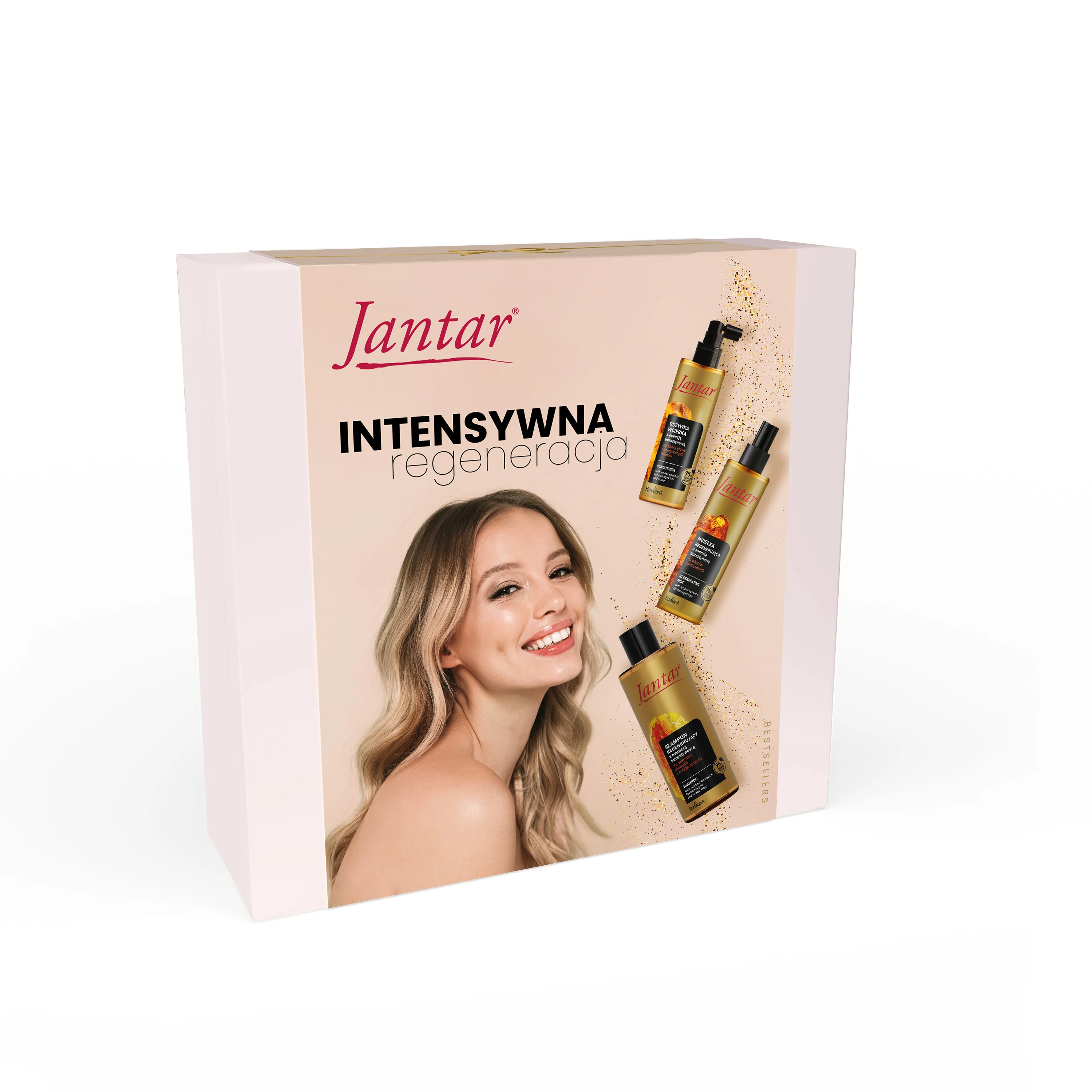 Jantar Zestaw Intensywana Regeneracja szampon, 300 ml + odżywka, 100 ml + mgiełka, 200 ml