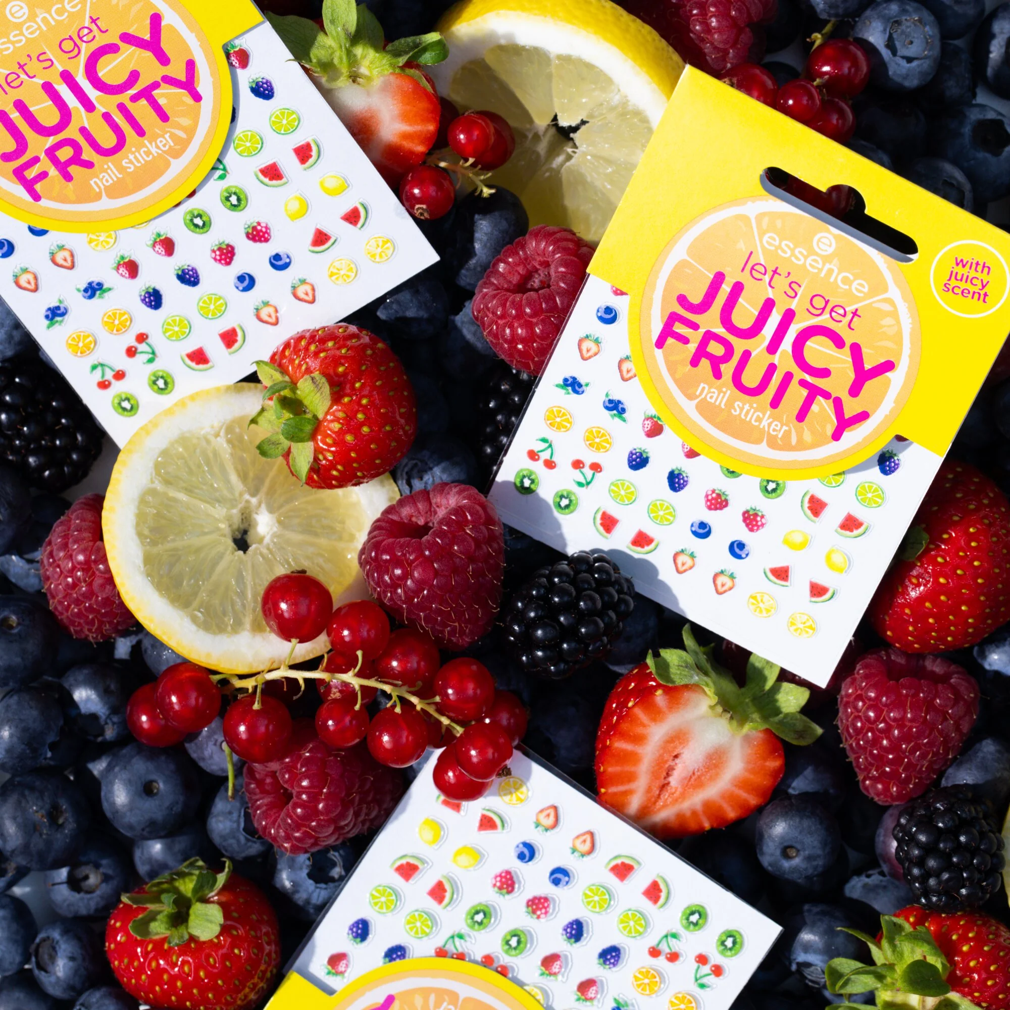 Essence Let's Get Juicy Fruity naklejki na paznokcie, 56 sztuk
