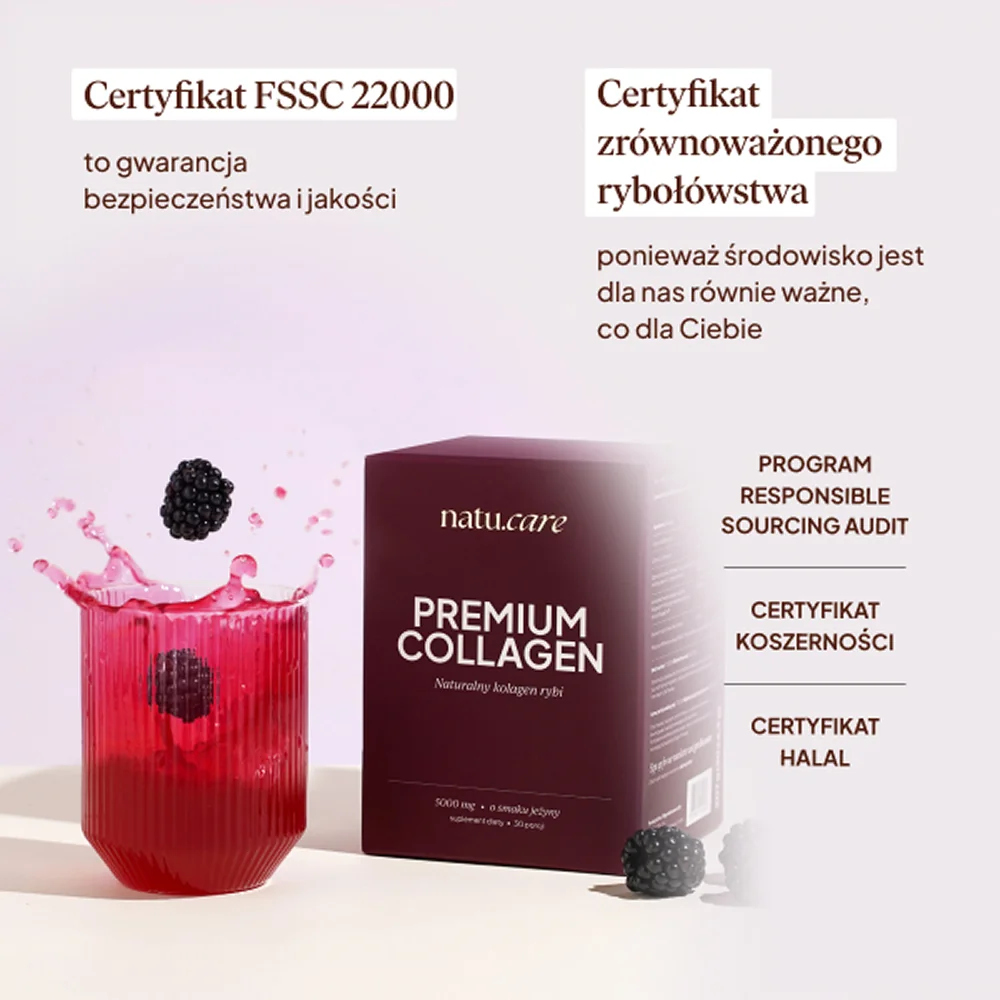 Natu.Care Premium Kolagen Rybi o smaku jeżyny, 30 saszetek