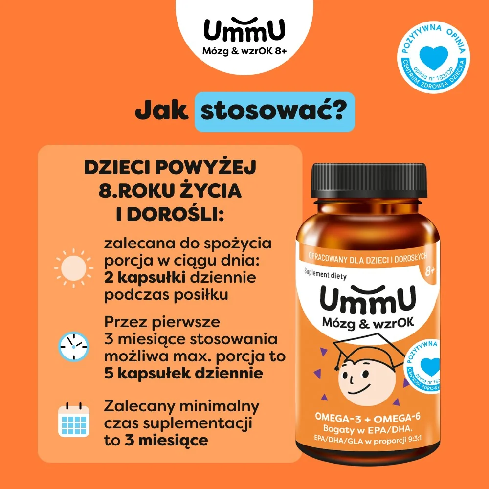 Ummu Mózg & WzrOK 8+ 120 kapsułek miękkich