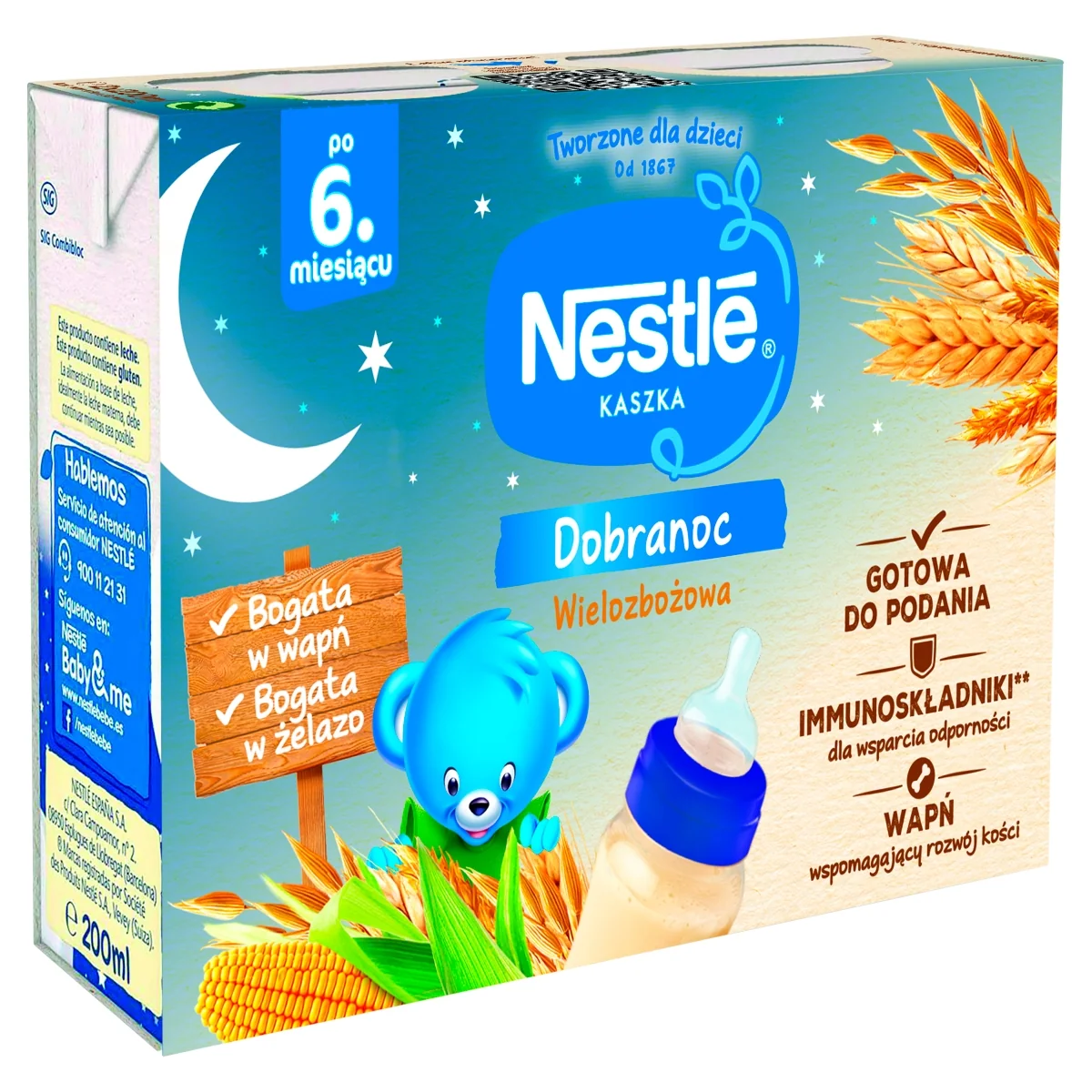 Nestle kaszka do picia, wielozbożowa, po 6. miesiącu, 2 x 200 ml