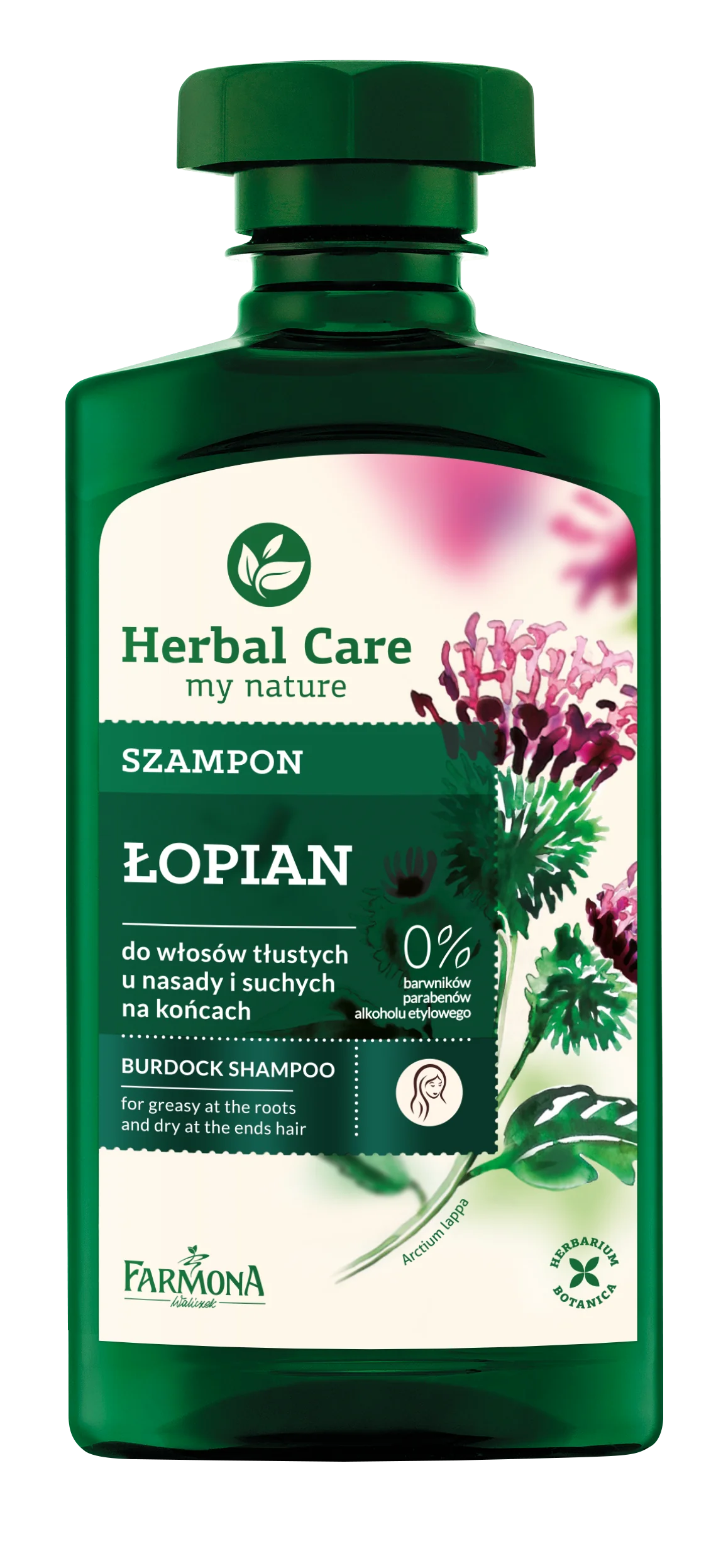 Herbal Care szampon łopianowy do włosów tłustych u nasady i suchych na końcach, 330 ml