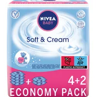 Nivea Baby Soft&Cream Chusteczki dla niemowląt, 6 x 63 szt.