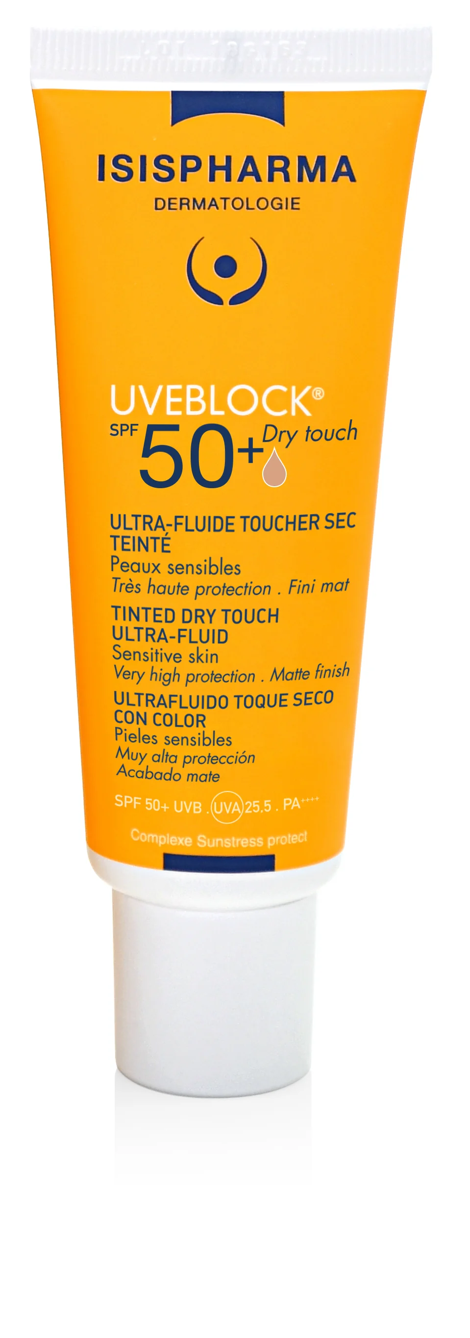 Isispharma Uveblock utralekki fluid Dry Touch średnio tonujący SPF 50+, 40 ml