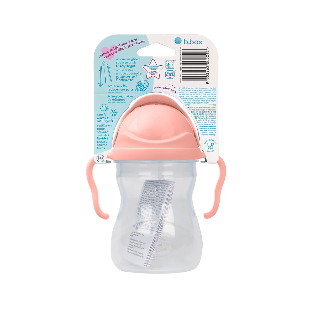 B.Box, bidon ze słomką, gelato tutti frutti, 240 ml
