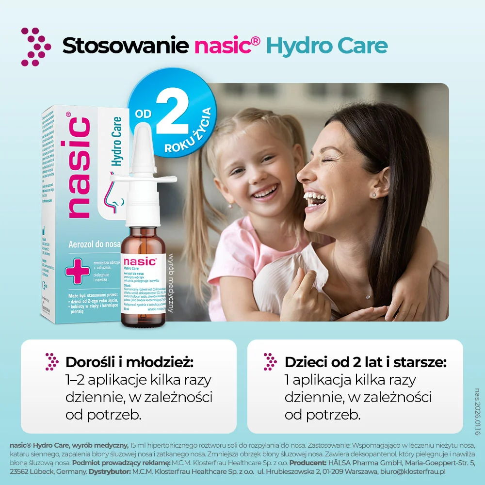 Nasic Hydro Care aerozol do nosa, 15 ml