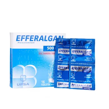 Efferalgan 500 mg - lek zawierający paracetamol, 16 tabletek musujących 