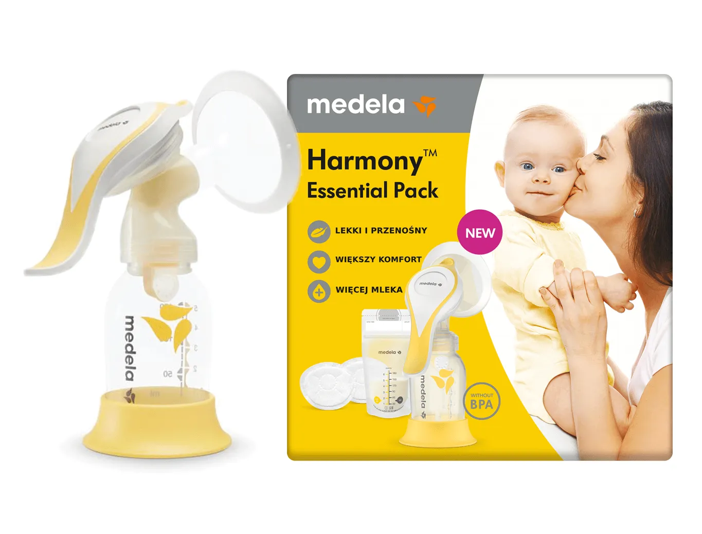 MEDELA Harmony Flex™ laktator ręczny - zestaw podstawowych akcesoriów 