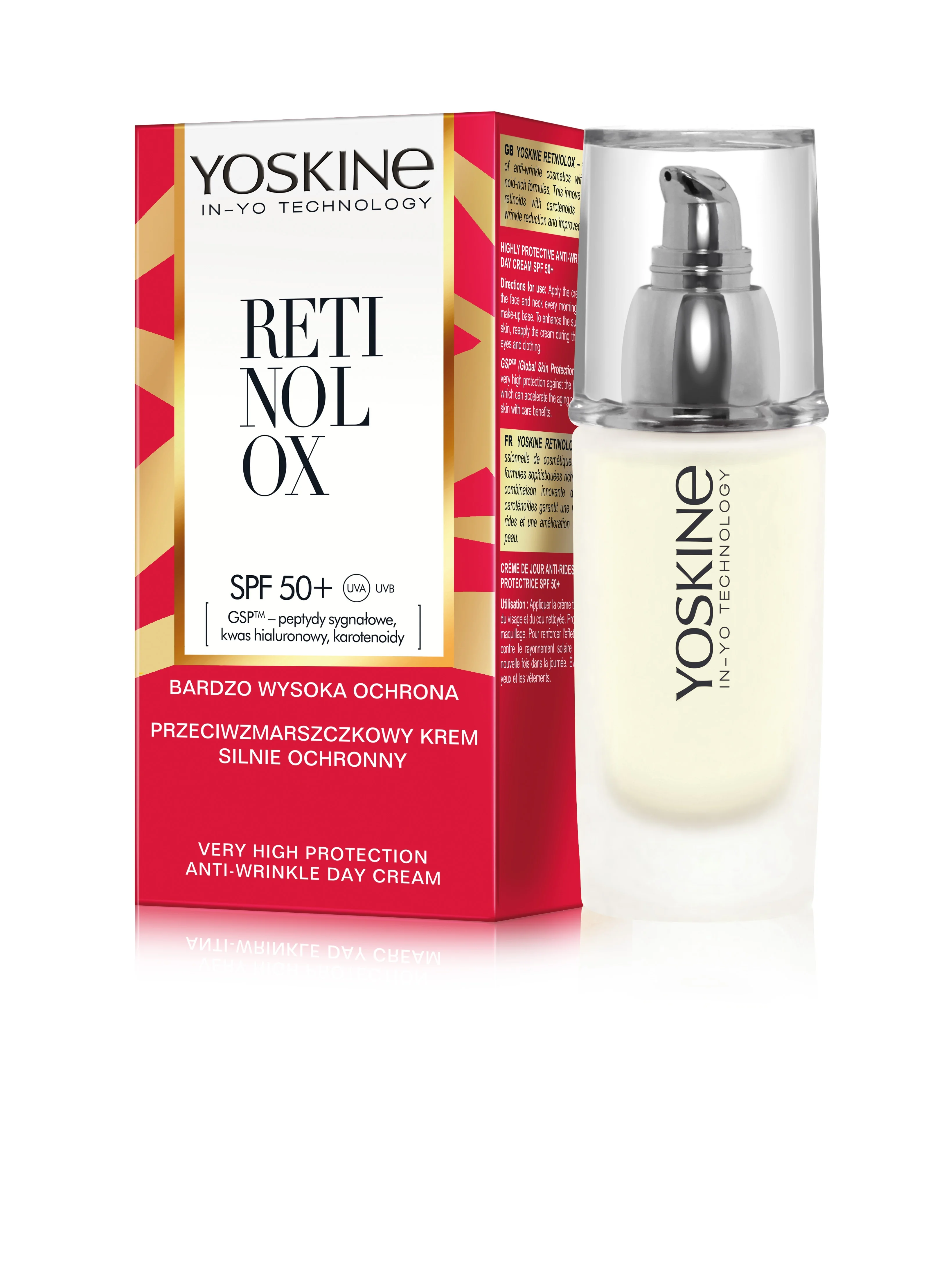 Yoskine Retinolox przeciwzmarszczkowy krem silnie ochronny na dzień SPF 50+, 30 ml
