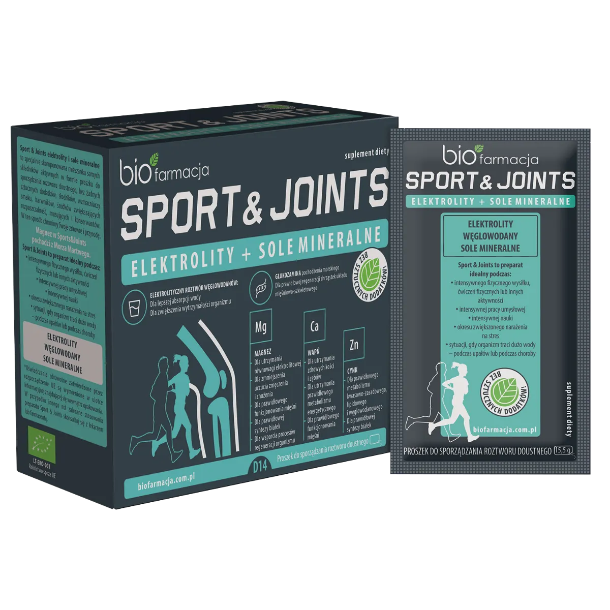 Biofarmacja Sport&Joints naturalne elektrolity i sole mineralne z glukozaminą, 14 szt.
