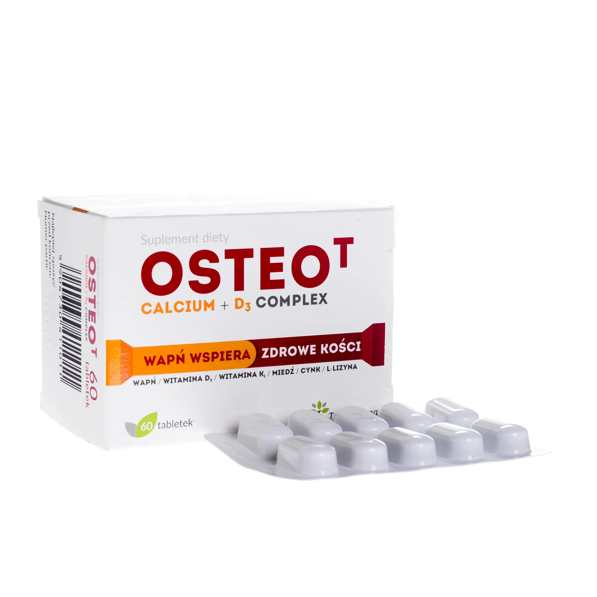 Osteo T, Calcium + D3 Complex, suplement diety, 60 tabletek 