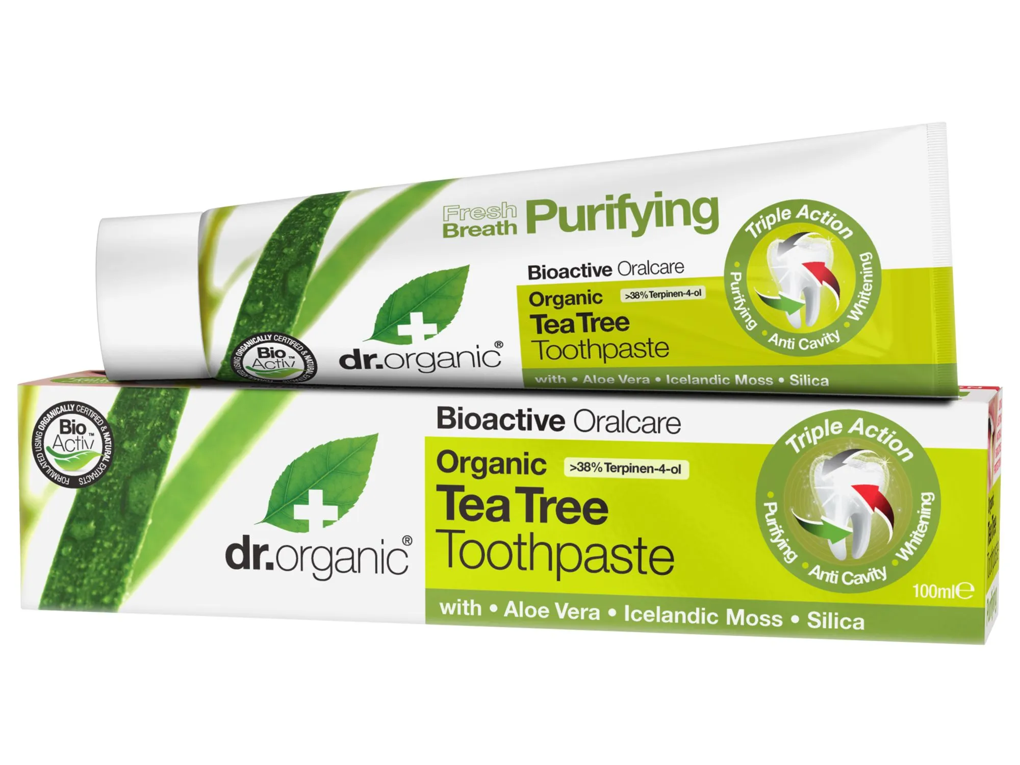 Dr.Organic, pasta do zębów z organicznym olejkiem z drzewa herbacianego, 100 ml