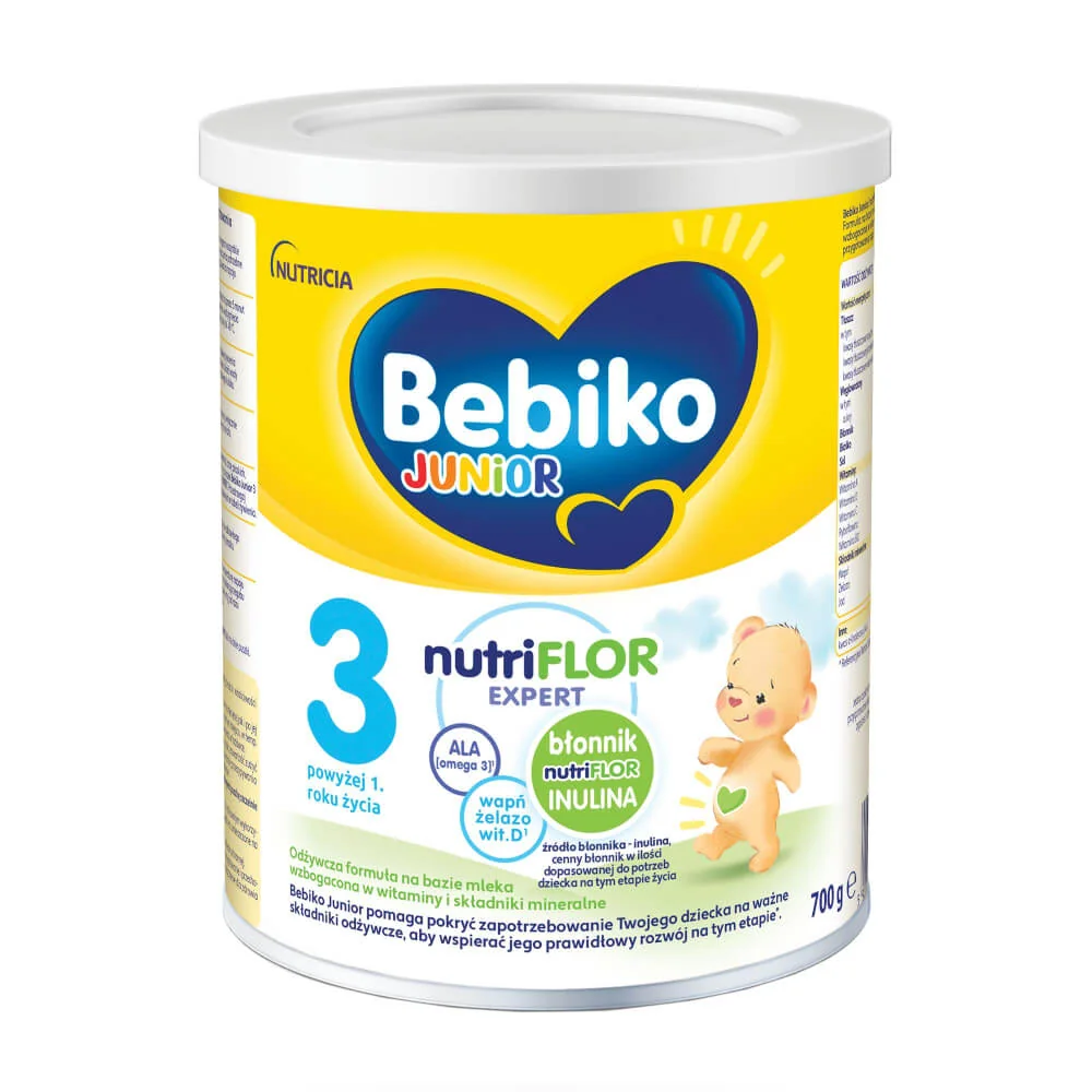 Bebiko Junior 3 Nutriflor Expert odżywcza formuła na bazie mleka dla dzieci powyżej 1. roku życia, 700 g