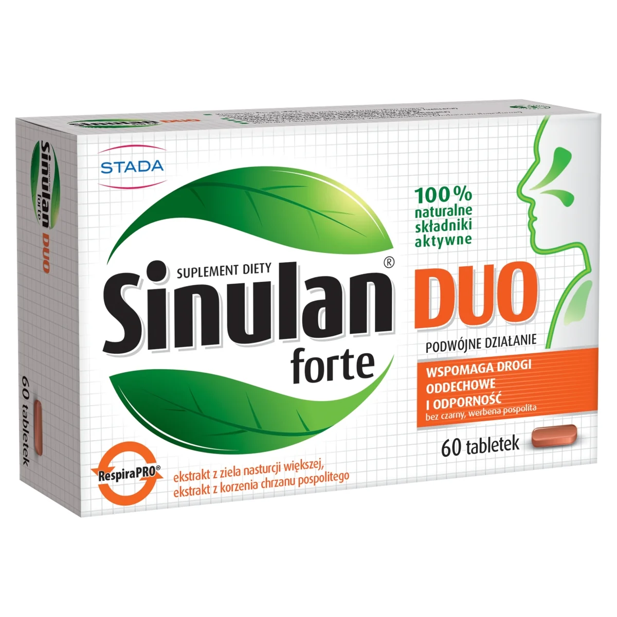Sinulan Duo Forte suplement diety, 60 tabletek powlekanych