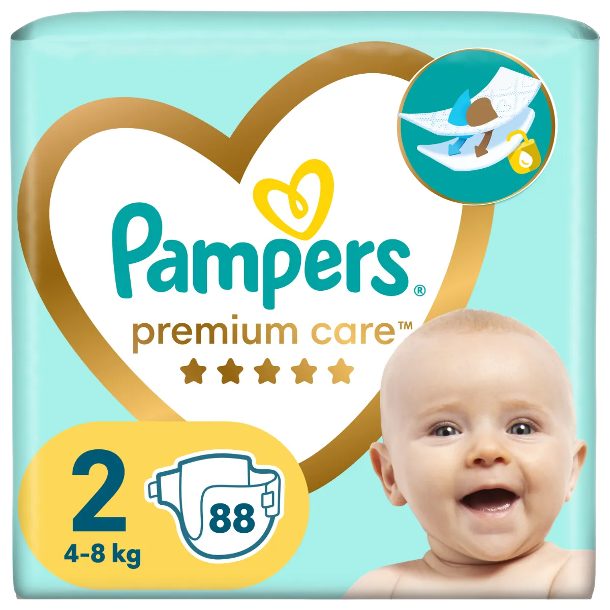 Pampers Premium Care pieluszki rozmiar 2, 88 szt.