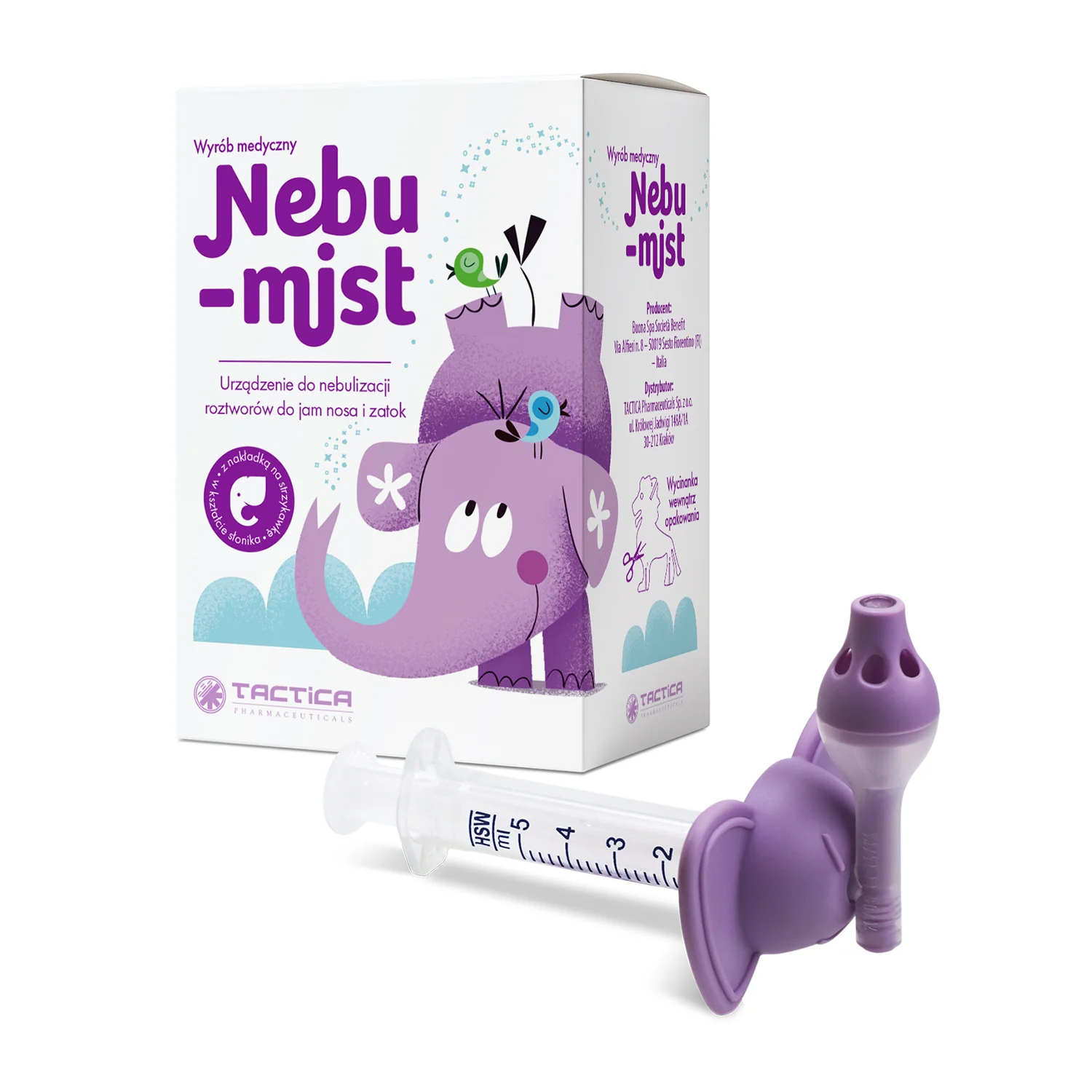 Nebu-Mist urządzenie do nebulizacji roztworów do jam nosa i zatok, 1 sztuka