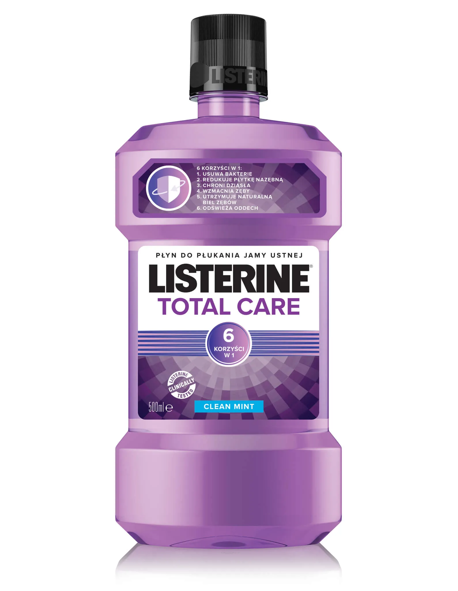 Listerine Total Care, płyn do płukania jamy ustnej, 500 ml, czysta mięta