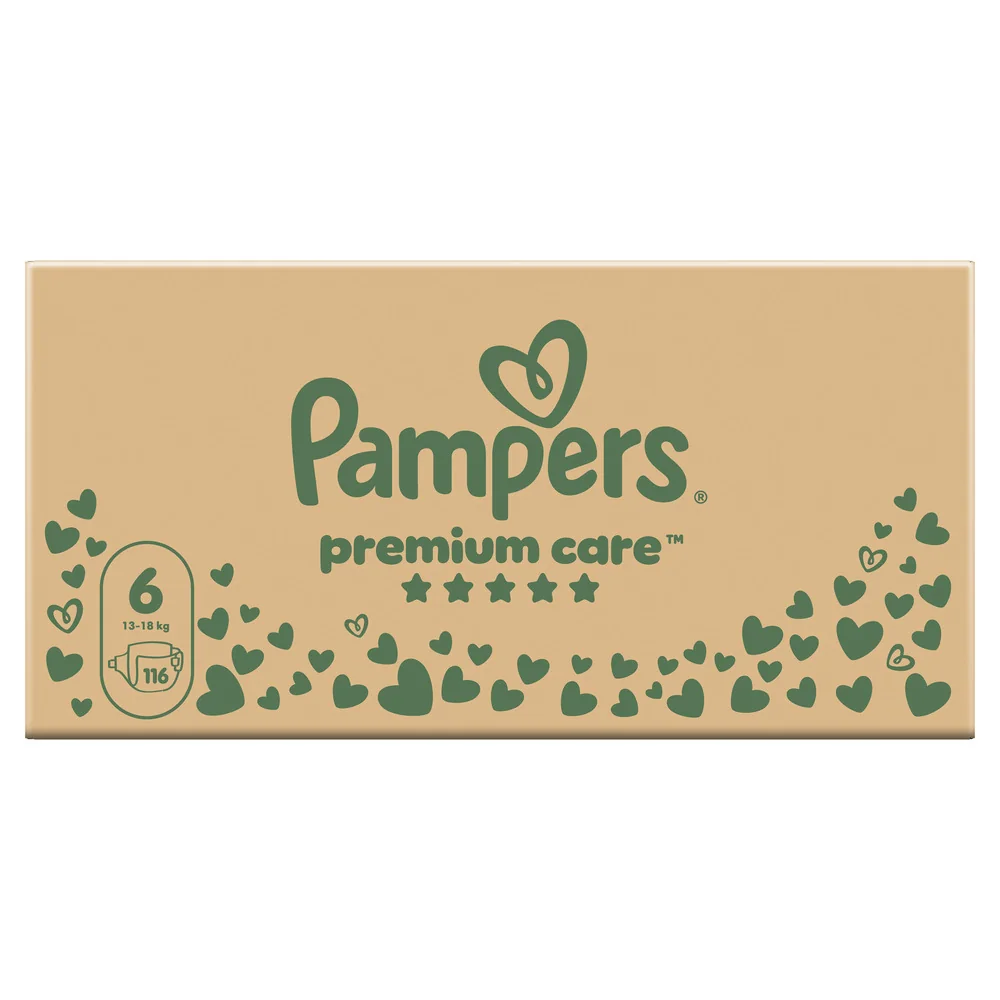 Pampers Premium Care 6 pieluchy, rozmiar 6, 13-18 kg, 116 sztuk