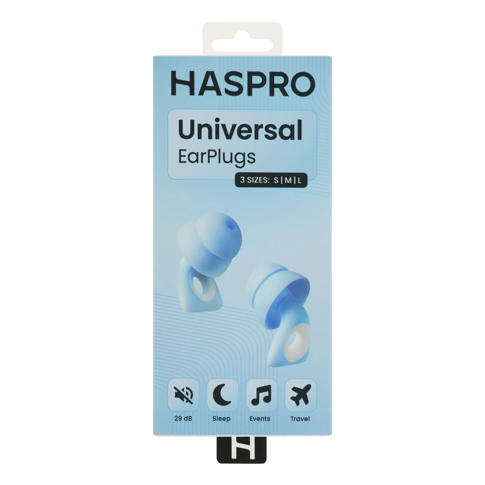 HASPRO Universal silikonowe zatyczki do uszu niebieskie, 2 sztuki