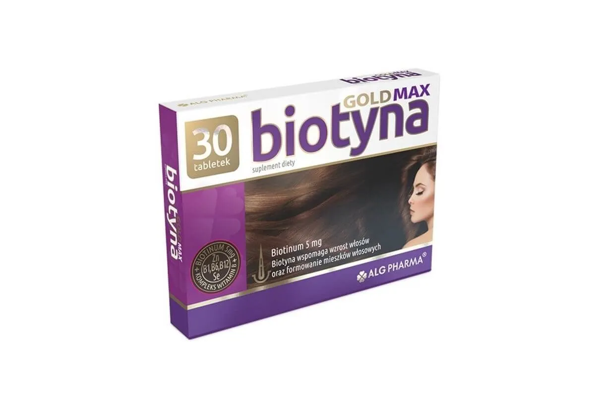 Biotyna Gold Max, suplement diety, 30 tabletek powlekanych
