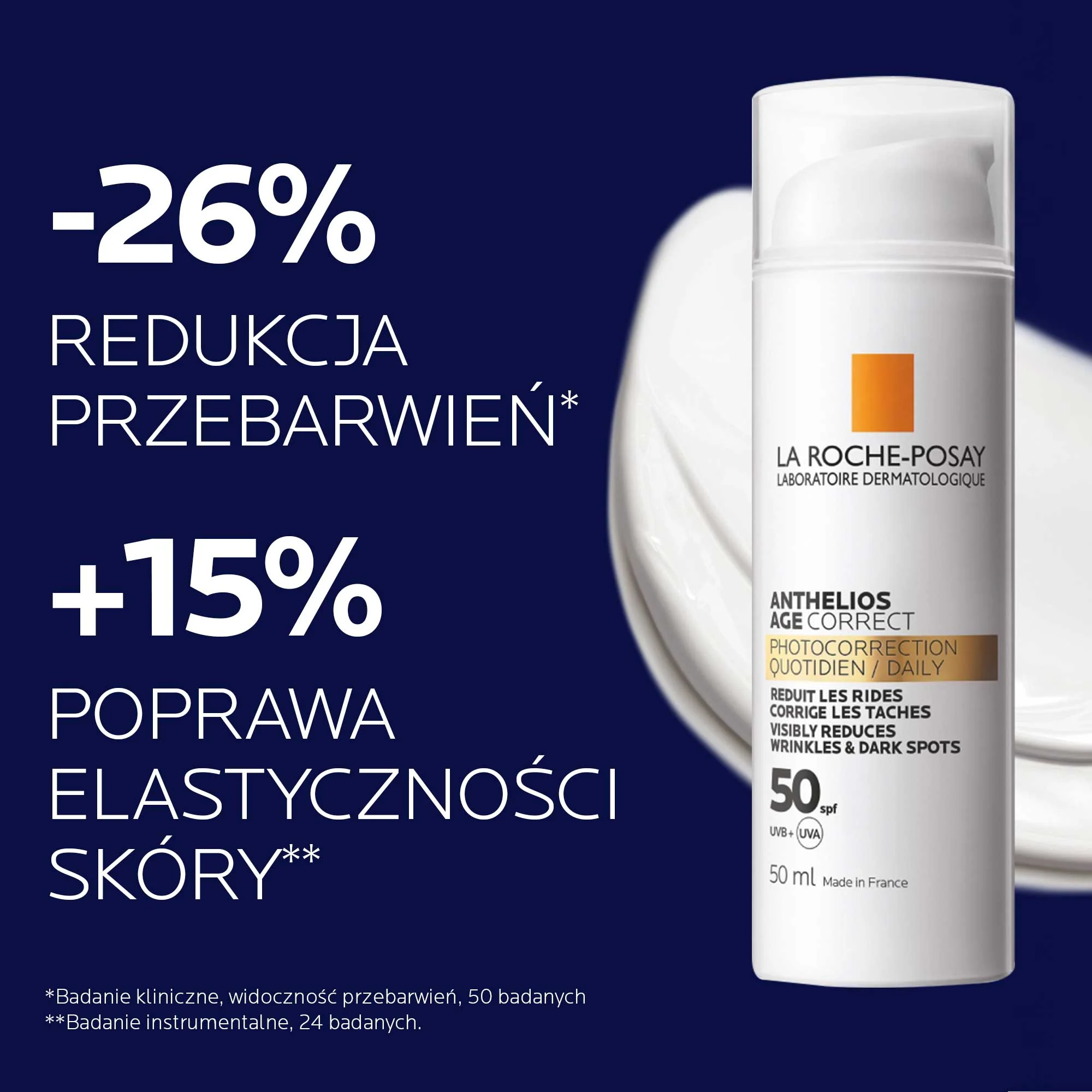 La Roche-Posay Anthelios, Codzienna fotoprotekcja przeciwstarzeniowa SPF 50, 50 ml