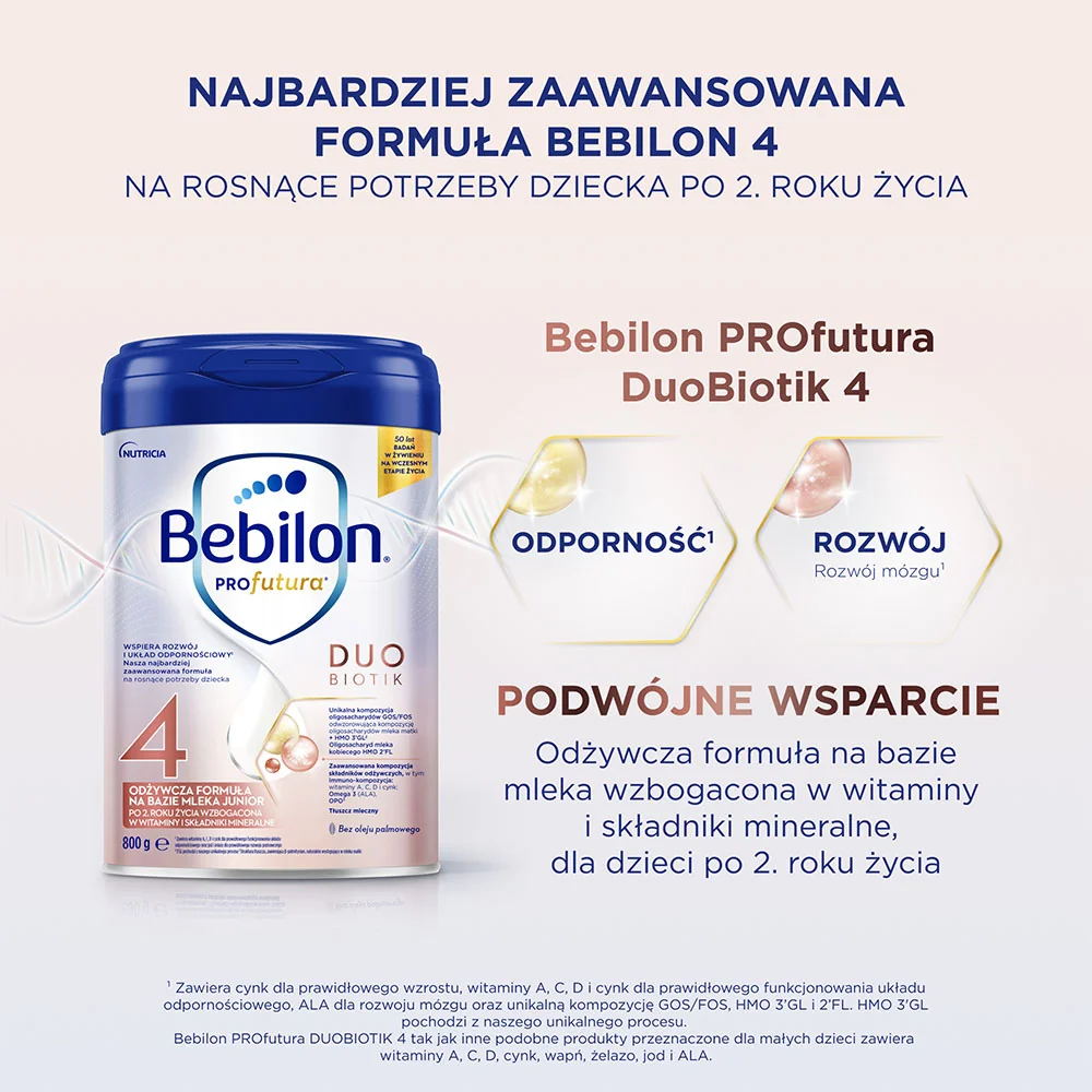 Bebilon Profutura DuoBiotik 4 odżywcza formuła na bazie mleka po 2. roku życia, 800 g