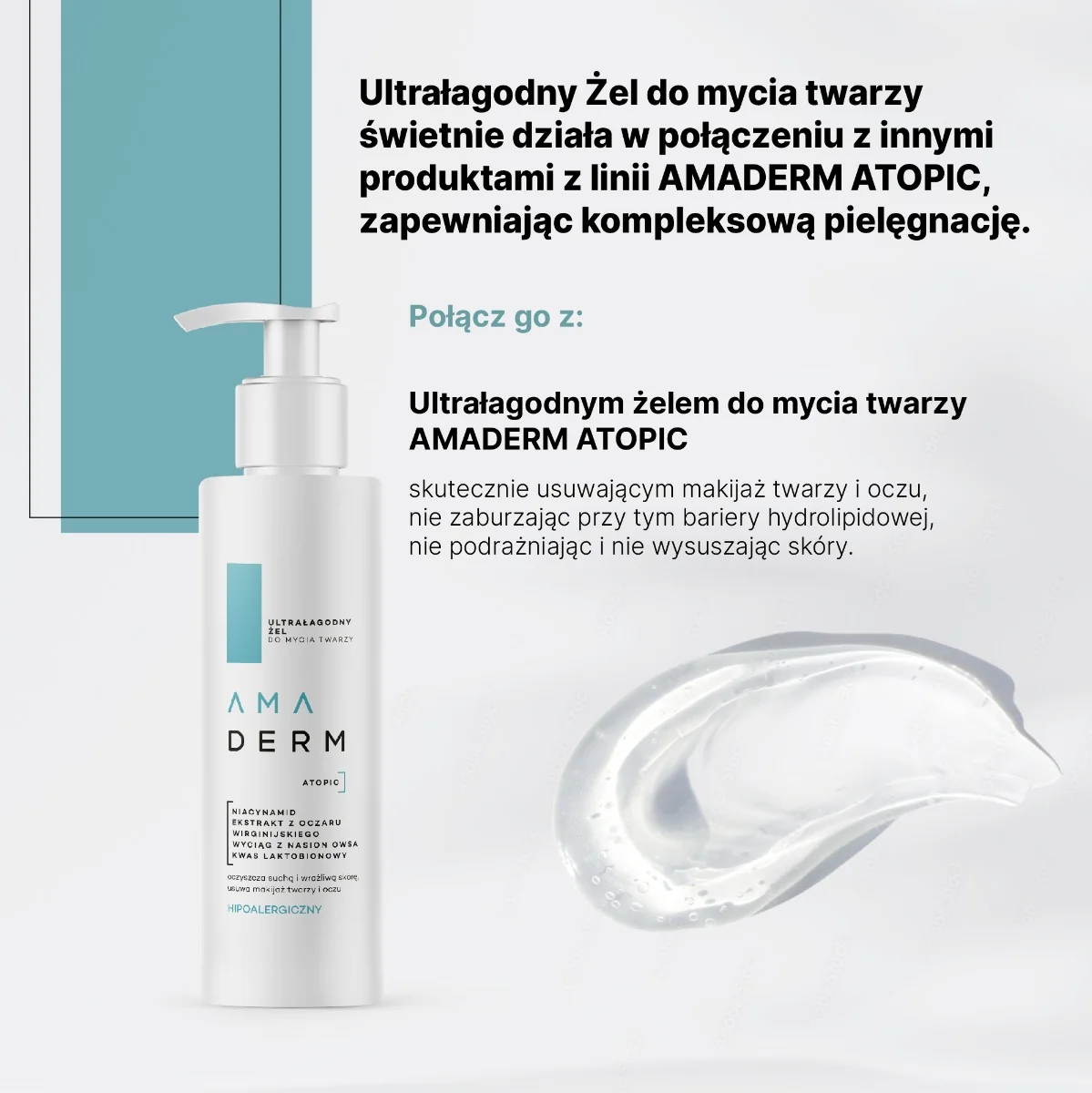 Amaderm Atopic lekki krem odżywczo-regenerujący do twarzy, 50 ml