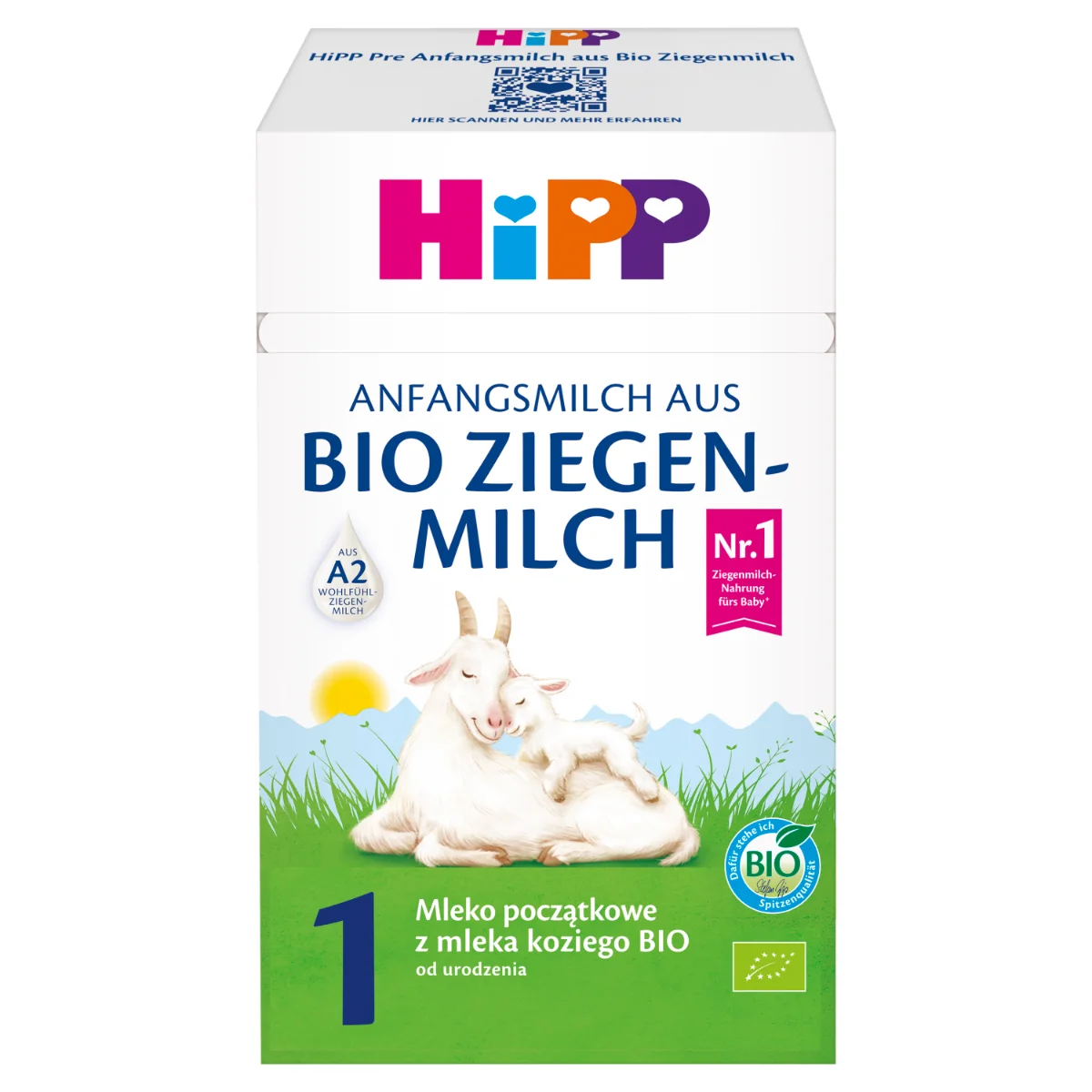 HiPP 1 mleko początkowe z mleka koziego BIO, dla niemowląt od urodzenia, 400 g