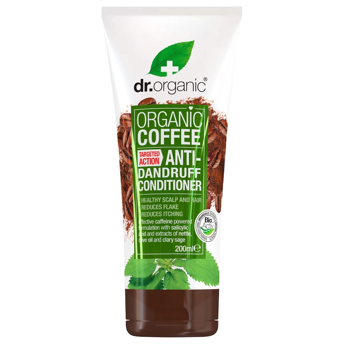 Dr Organic, odżywka przeciwłupieżowa z kawą, 200 ml