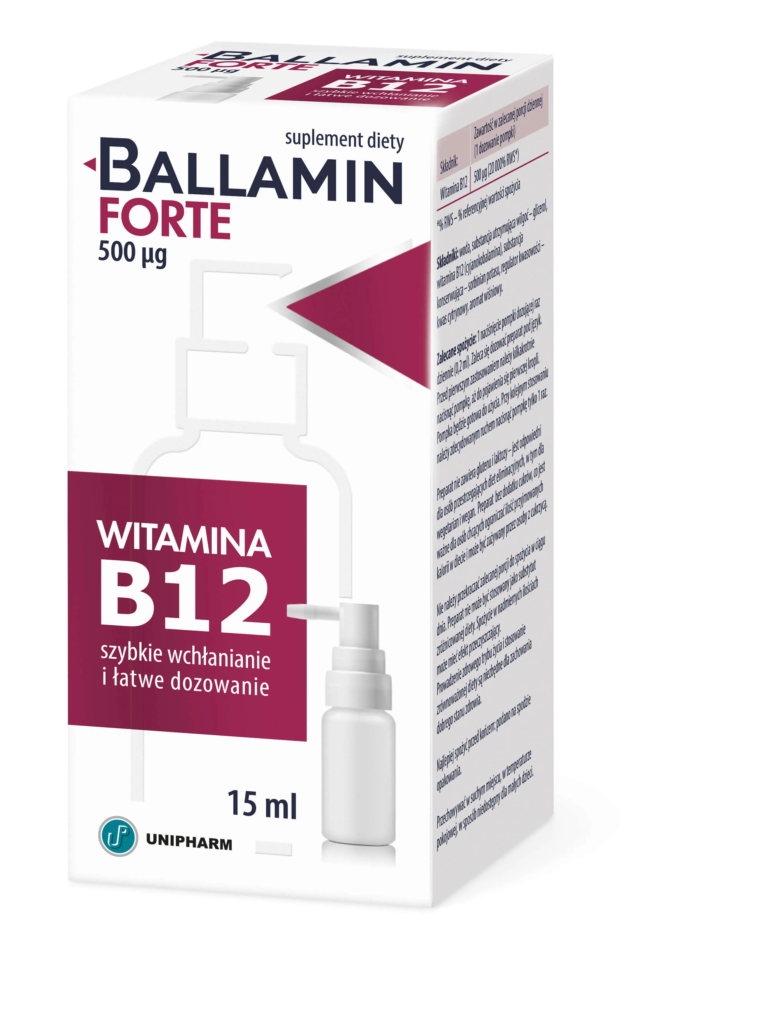 Ballamin Forte, suplement diety, aerozol doustny, 15 ml
