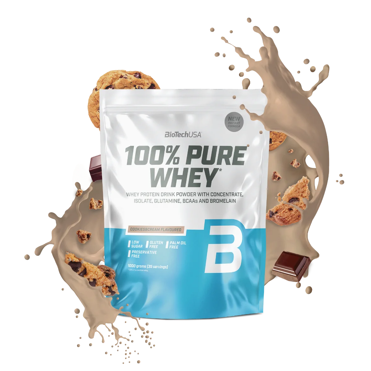 BioTechUSA 100% Pure Whey o smaku cookies & cream, proszek, 1000 g