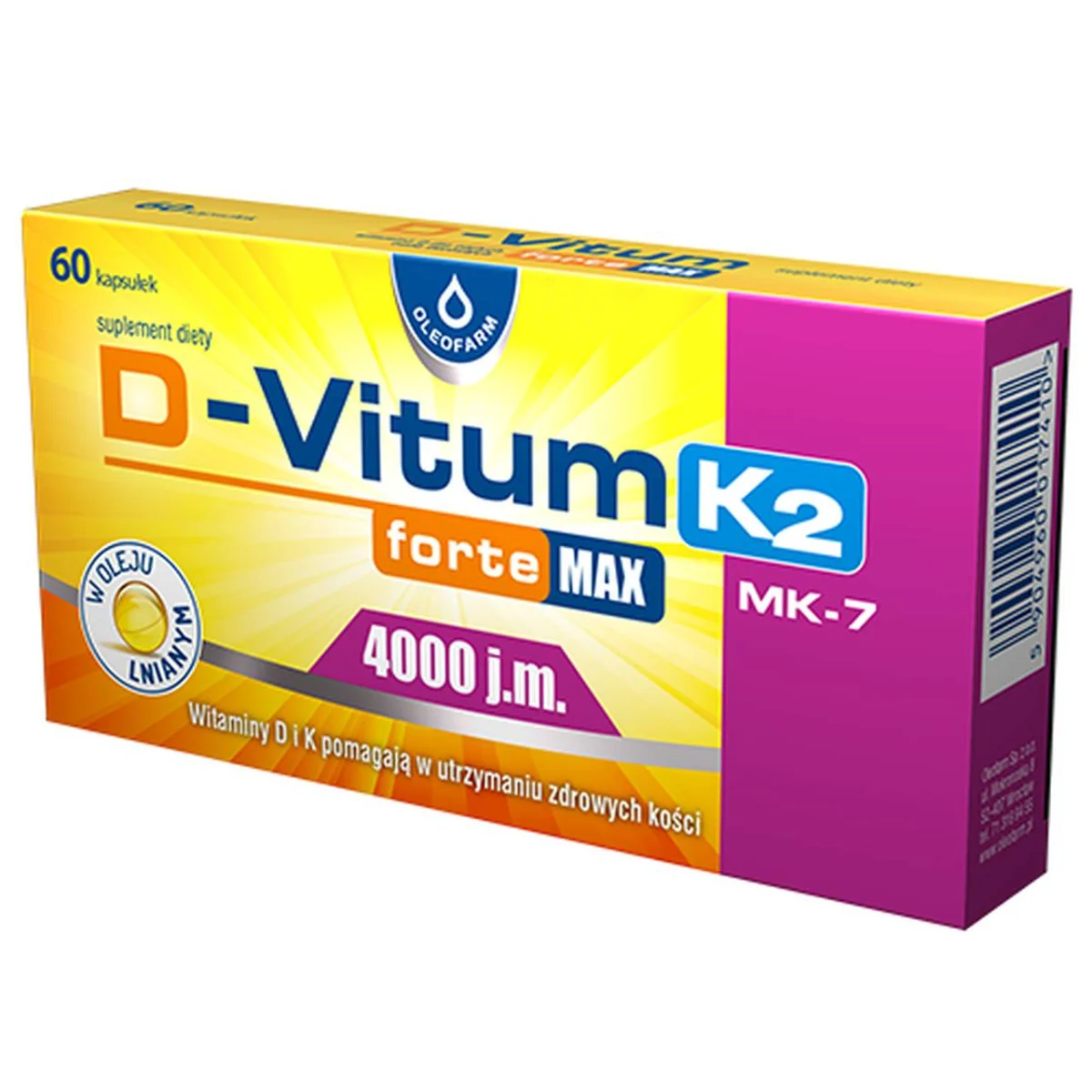 D-Vitum Forte Max 4000 j.m K2 kapsułki, 60 szt