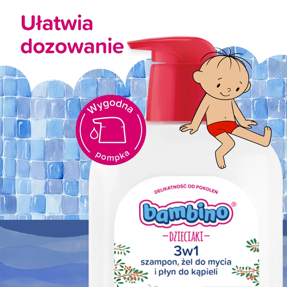 Bambino Dzieciaki Surykatki 3w1 szampon, żel pod prysznic i płyn do kąpieli, 1000 ml