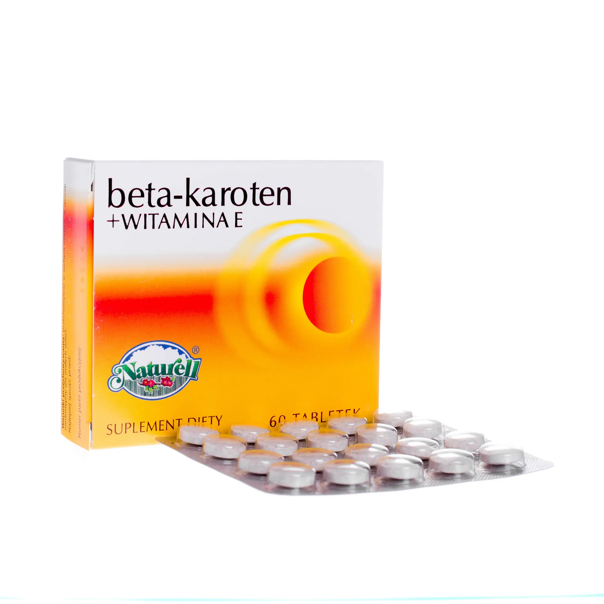 Beta-karoten + witamina E, suplement diety, 60 tabletek 