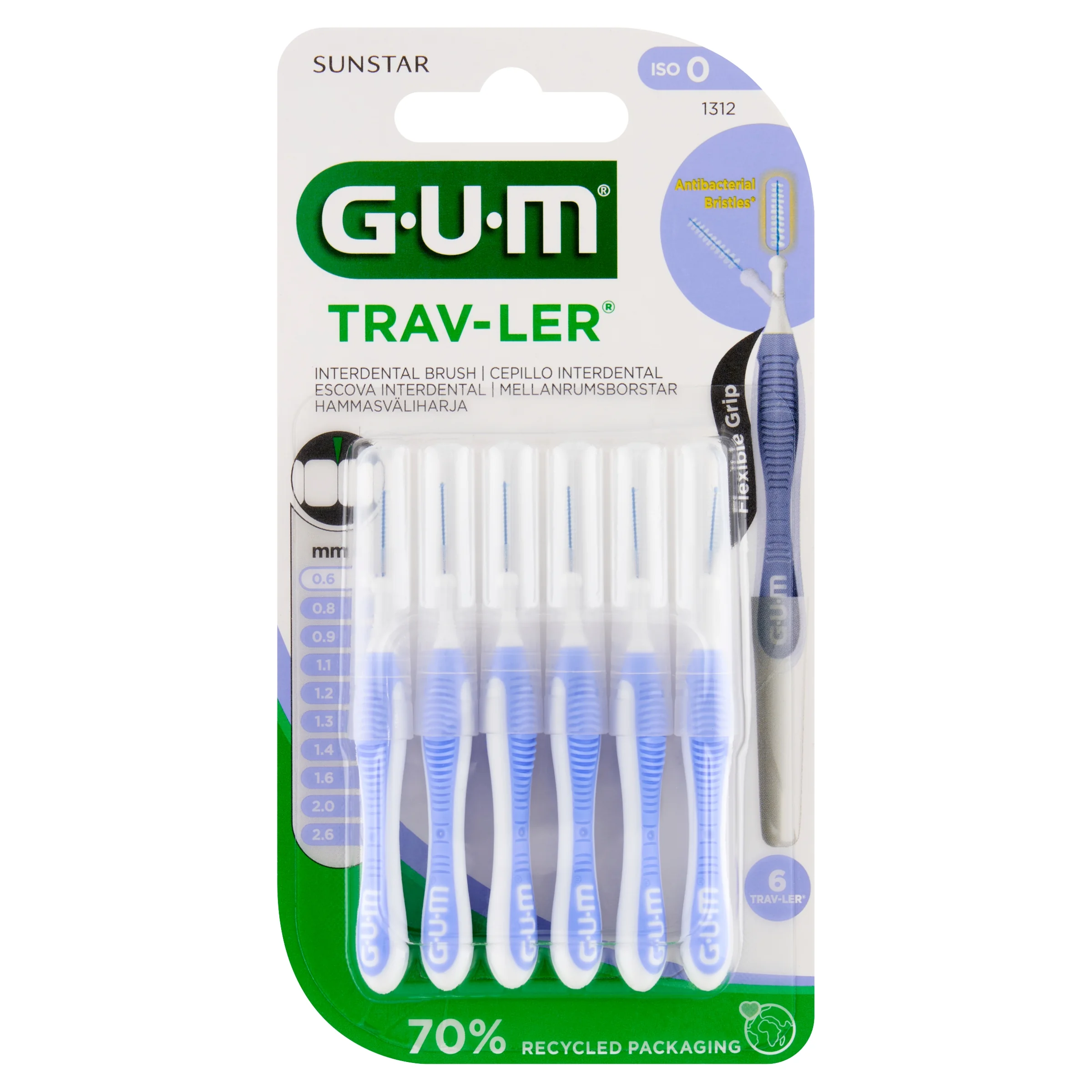 Sunstar Gum Trav-Ler wrzosowe szczoteczki międzyzębowe 0,6 mm, 6 sztuk