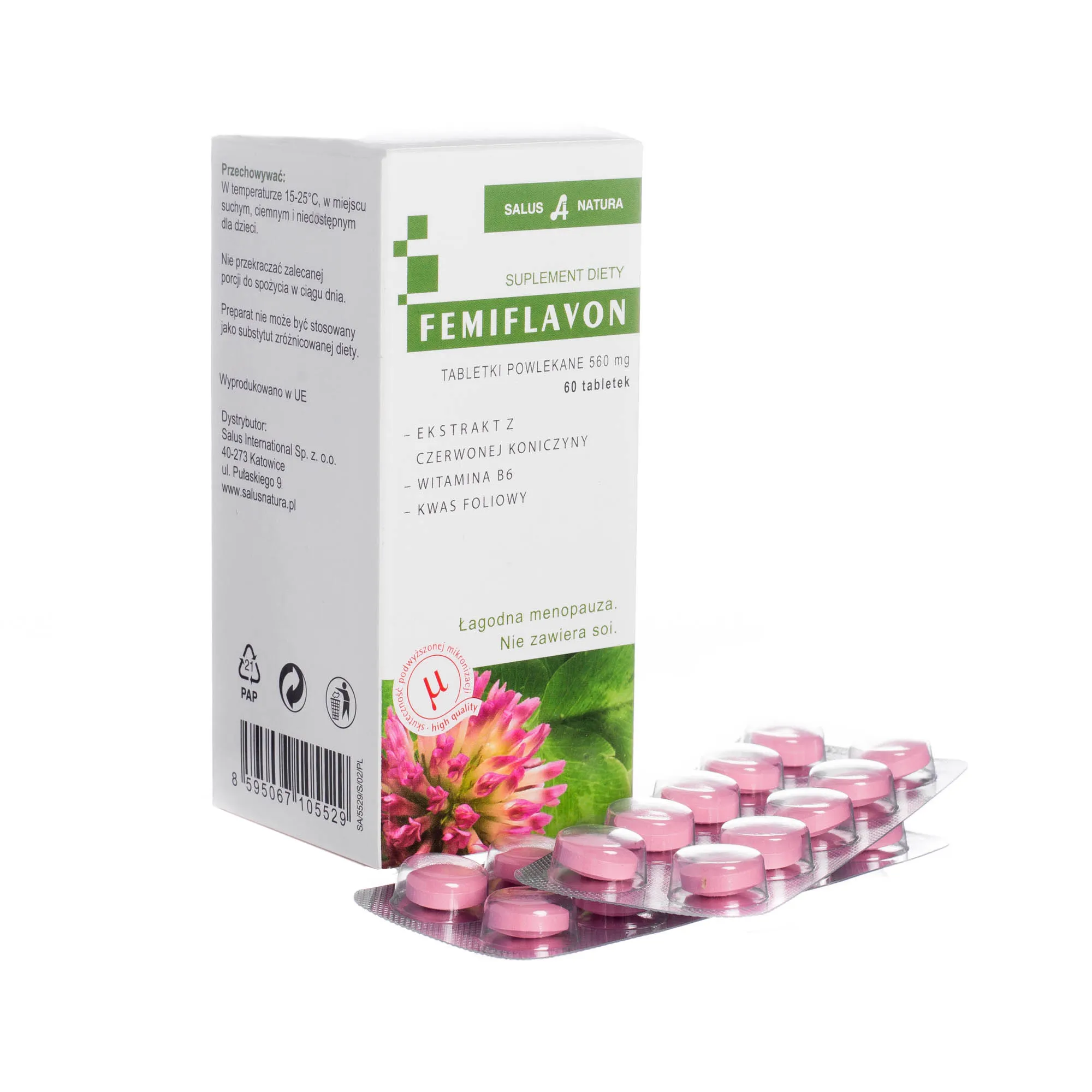 Femiflavon - suplement diety łagodzący objawy menopauzy, 60 tabletek