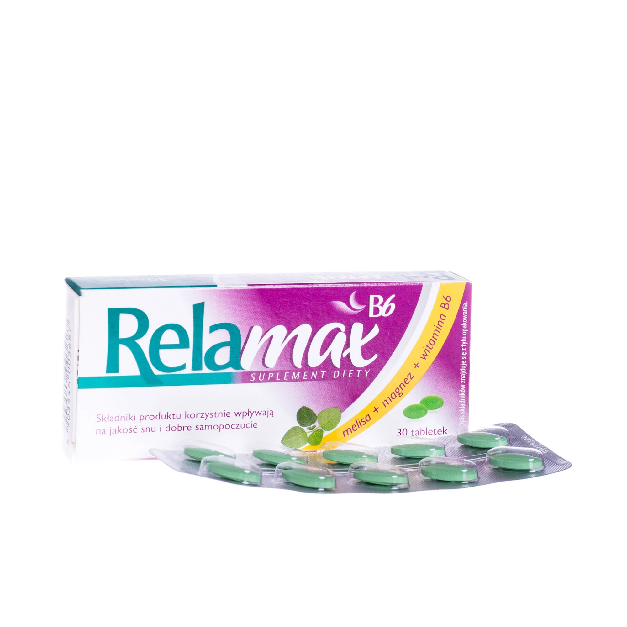 Relamax B6 30 tabletek bogatych w melisę, magnez i wit. B6