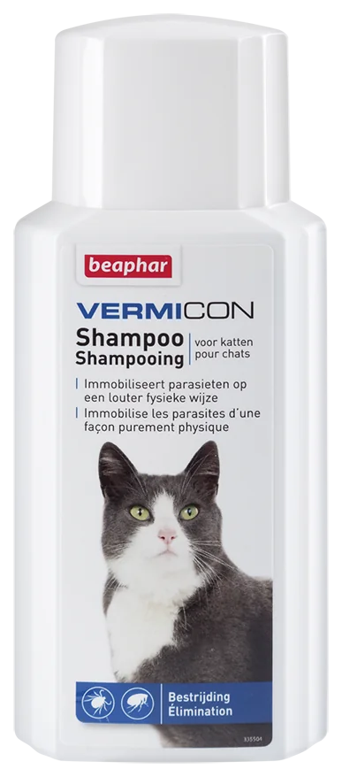 Beaphar Vermicon szampon przeciwpchłowy dla kotów, 200 ml