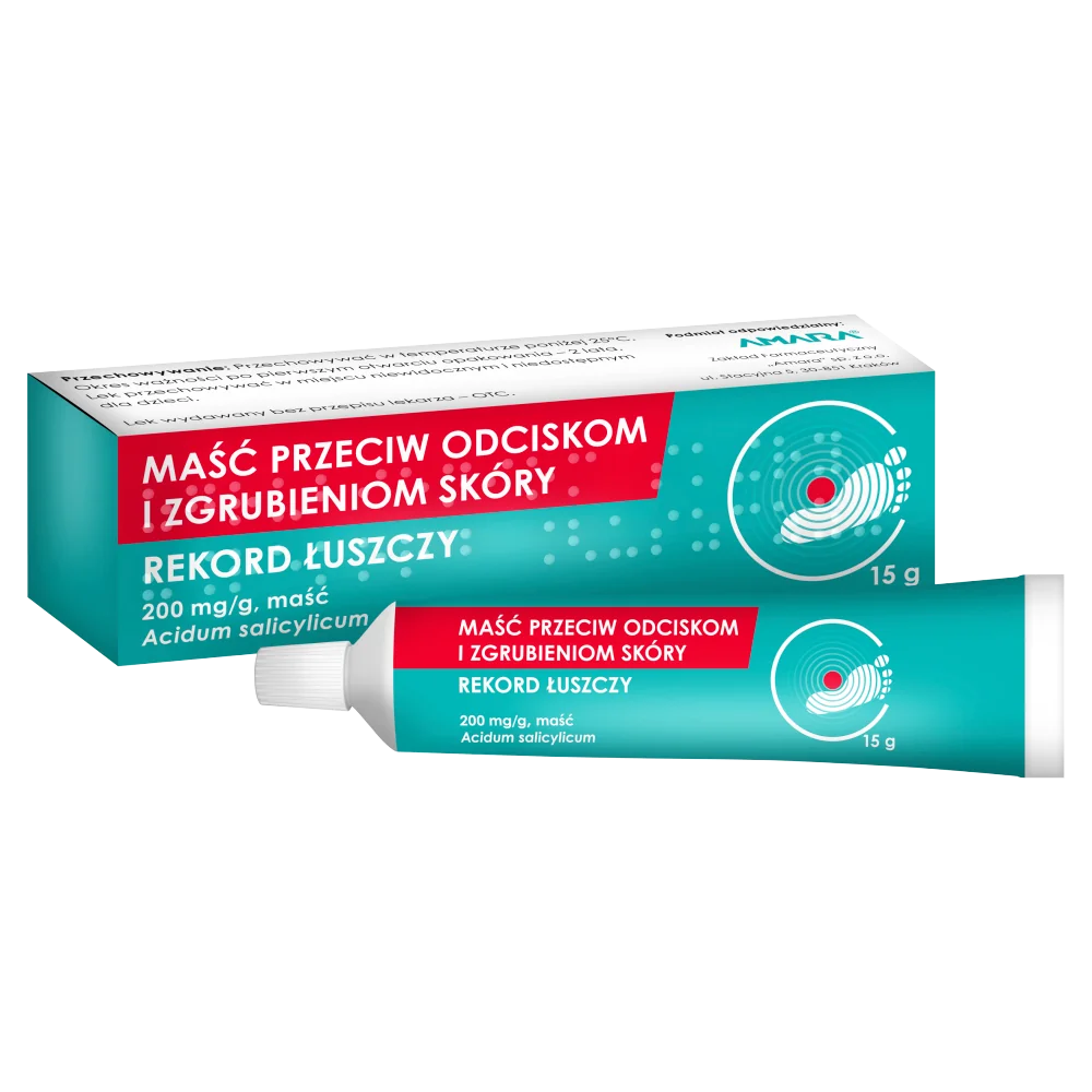 Rekord Łuszczy maść przeciw odciskom i zgrubieniom skóry, 200 mg/g, 15 g