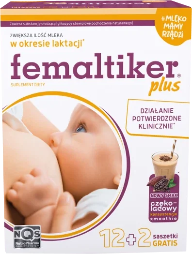 Femaltiker Plus smak czekoladowy, 14 saszetek