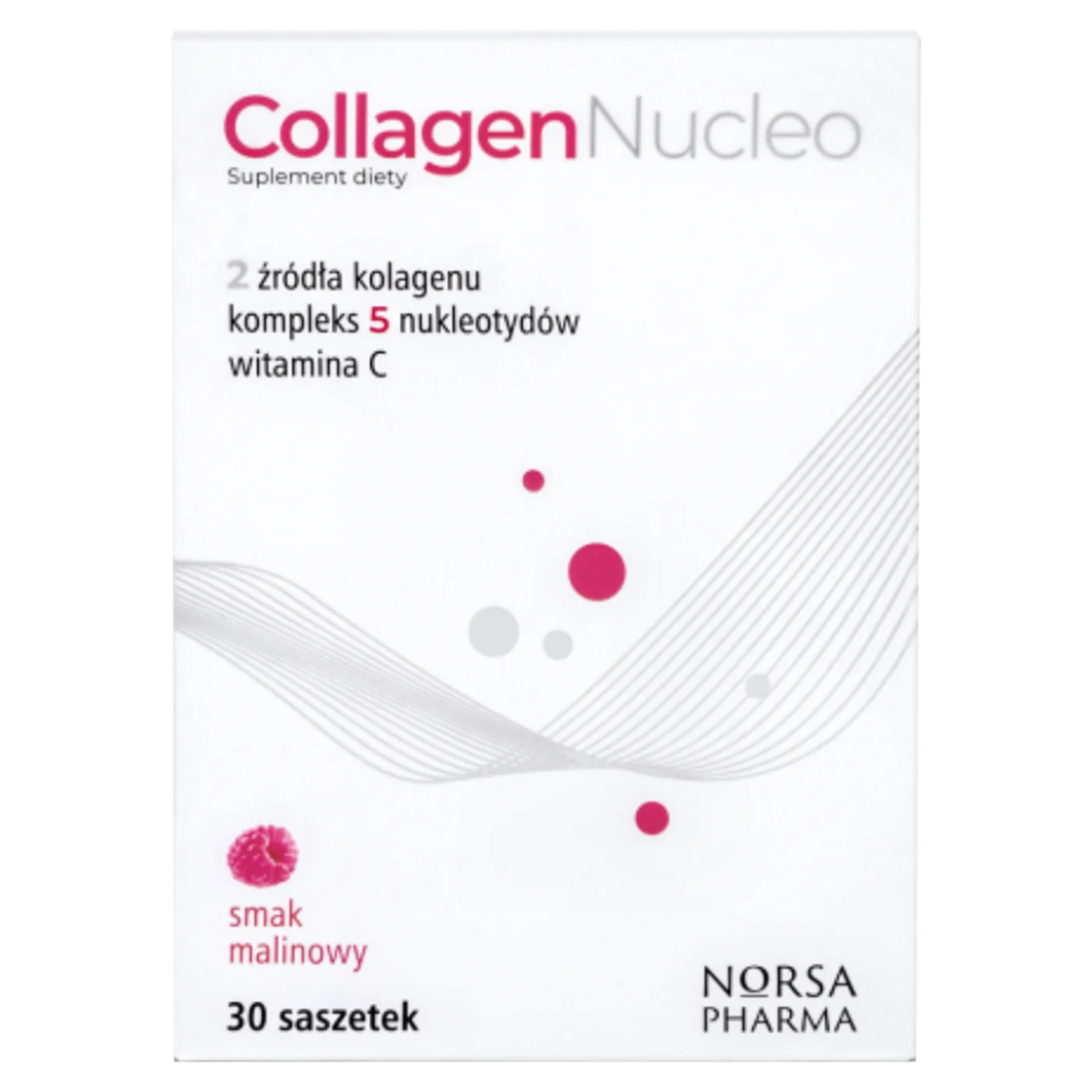 Norsa Pharma Collagen Nucleo smak malinowy, 30 saszetek