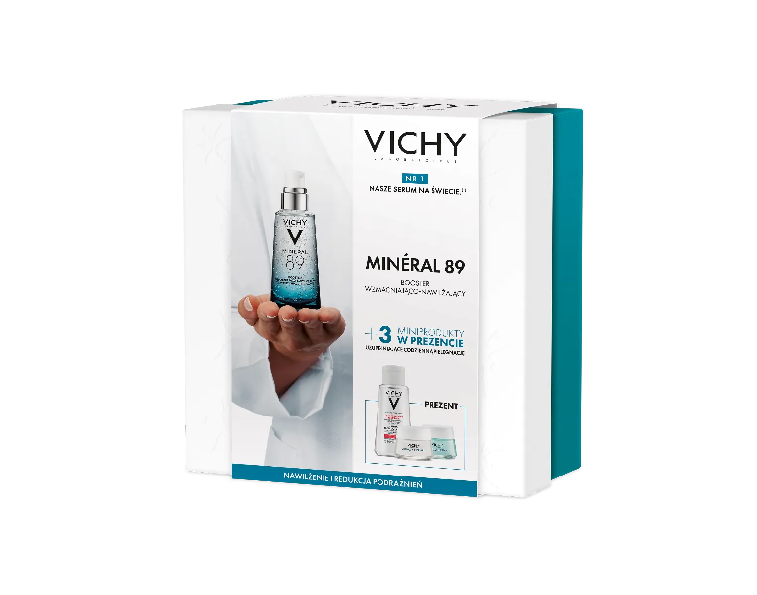Wzmacniająco-nawilżający Zestaw Świąteczny Vichy Mineral 89, 50 + 100 + 15 + 15 ml