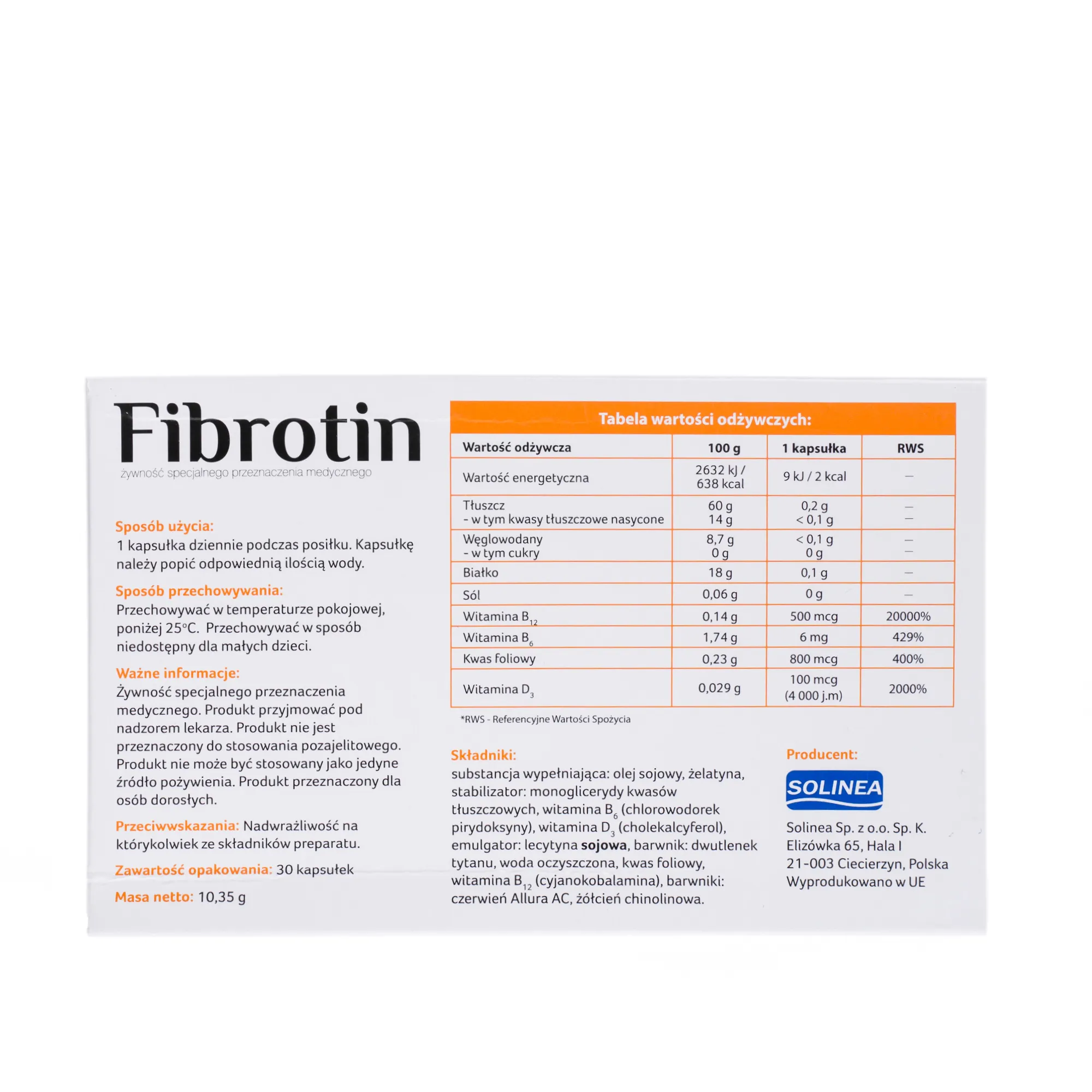 Fibrotin, suplement diety, 30 kapsułek 