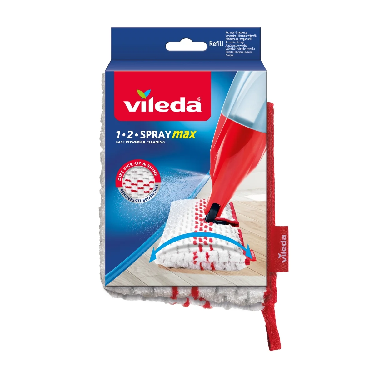 Vileda 1-2 Spray MAX wkład do mopa ze spryskiwaczem, 1 sztuka