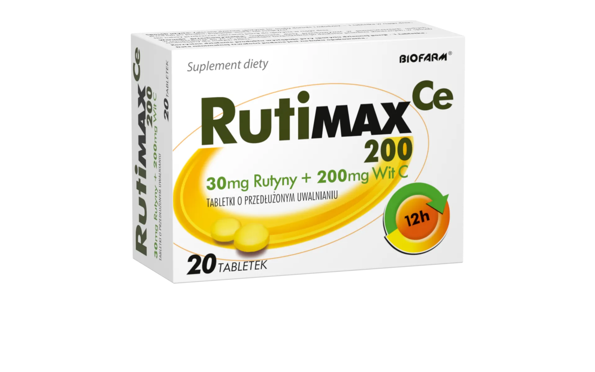 RutiMax Ce 200, suplement diety, 20 tabletek o przedłużonym uwalnianiu