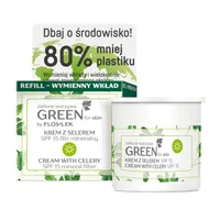 Floslek Green For Skin, krem z selerem na dzień, SPF 15, refill, 50 ml