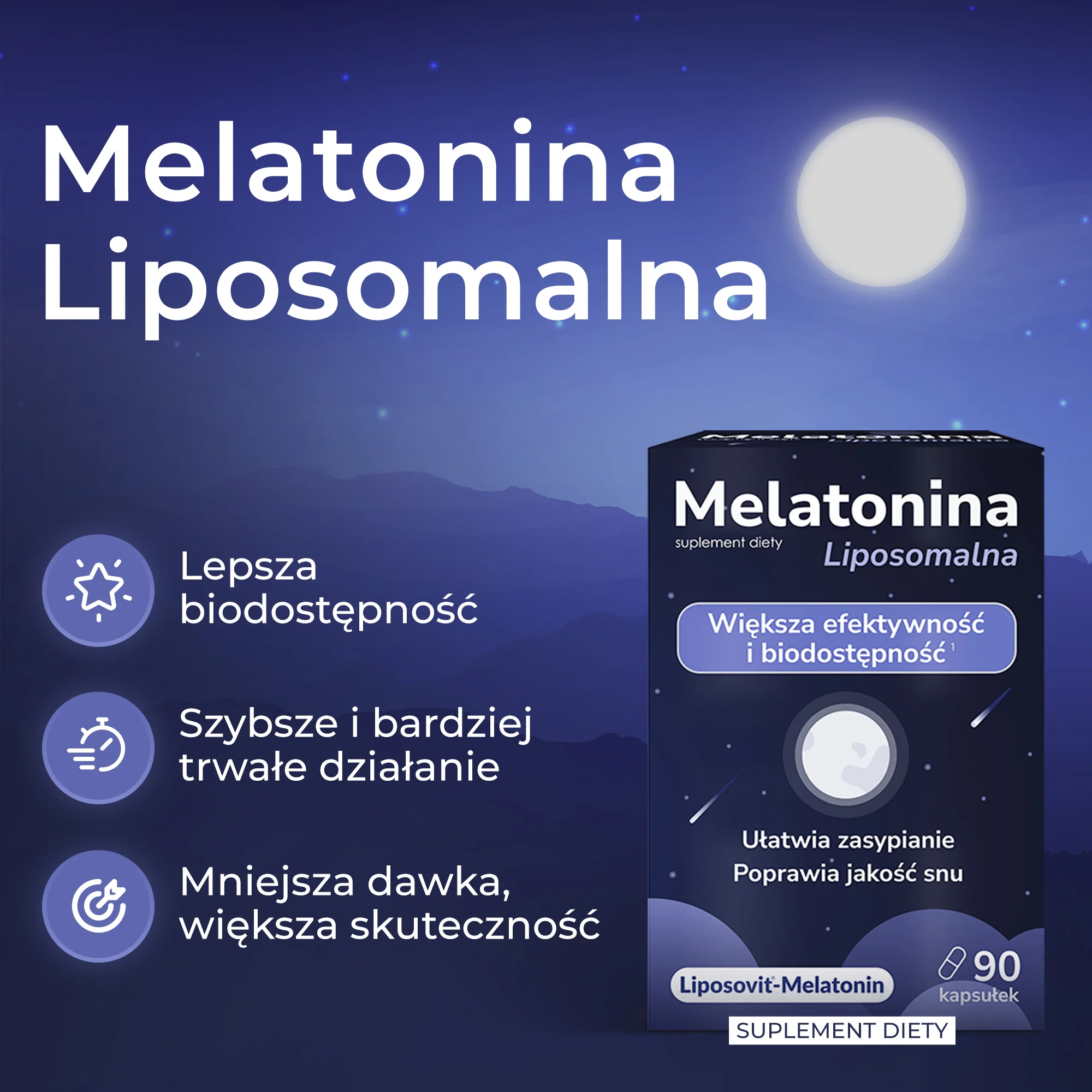 Domowa Apteczka Melatonina Liposomalna 90 kapsułek