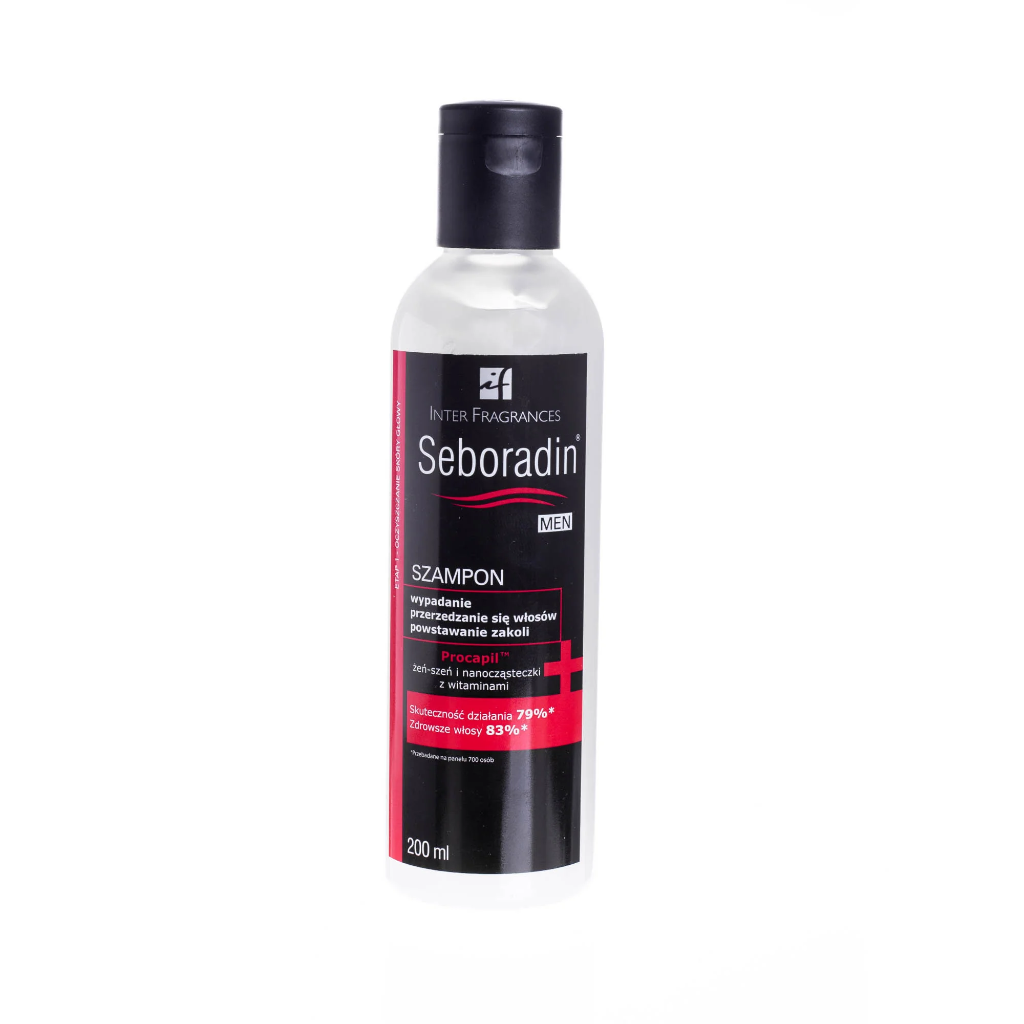 Seboradin MEN Procapil Szampon, wypadanie przerzedzania się włosów i powstawanie zakoli 200 ml 
