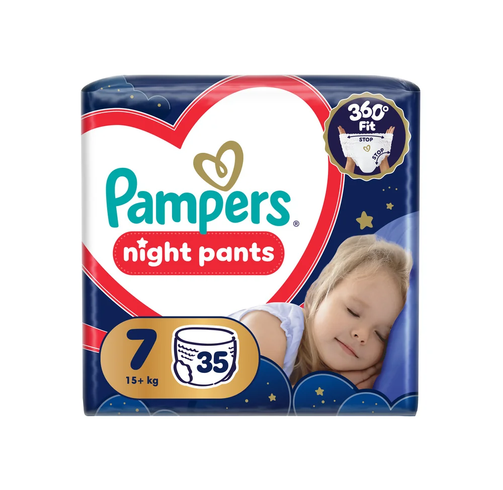 Pampers Night Pants 7 pieluchomajtki, rozmiar 7, 15+ kg, 35 sztuk