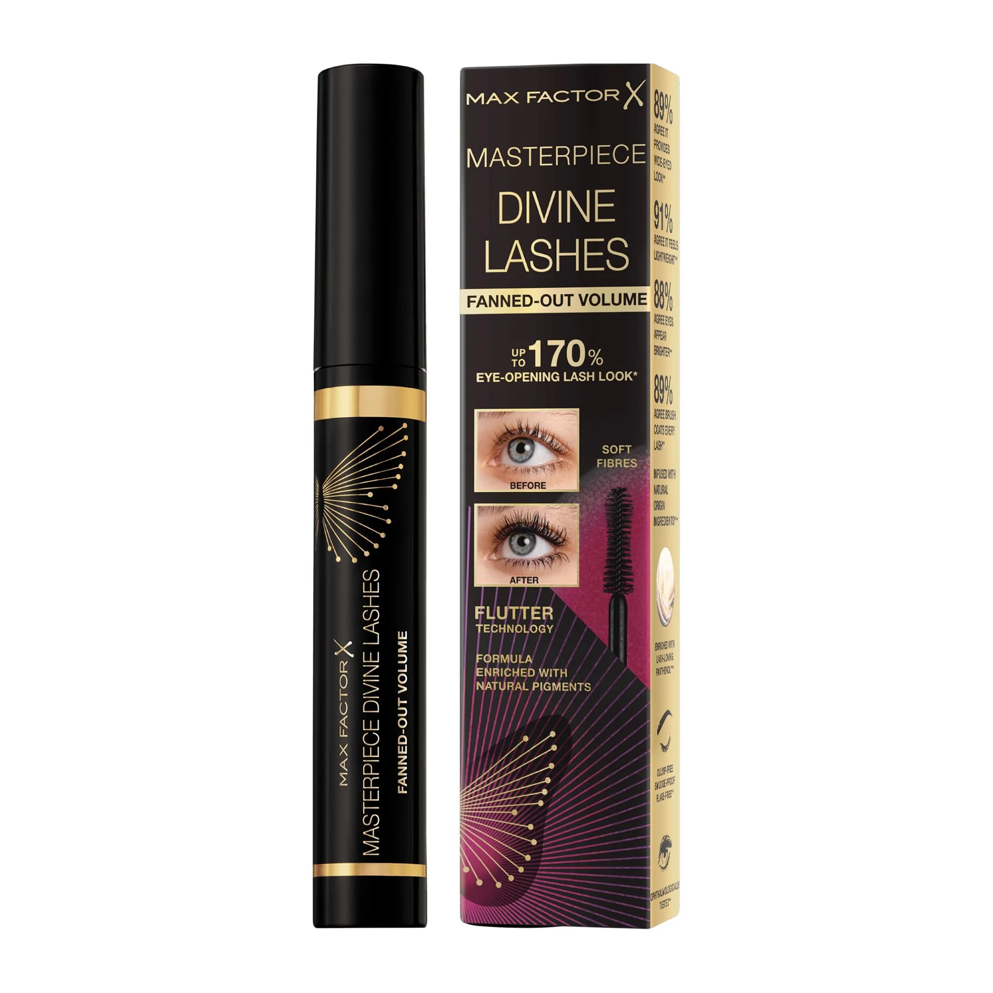 Max Factor Masterpiece Divine Lashes tusz do rzęs, zwiększający objętość, Black, 8 ml